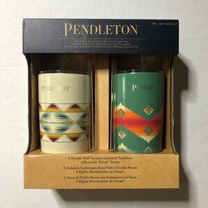 Pendleton 20oz Tumblers, Set of 2 (White/Green)
